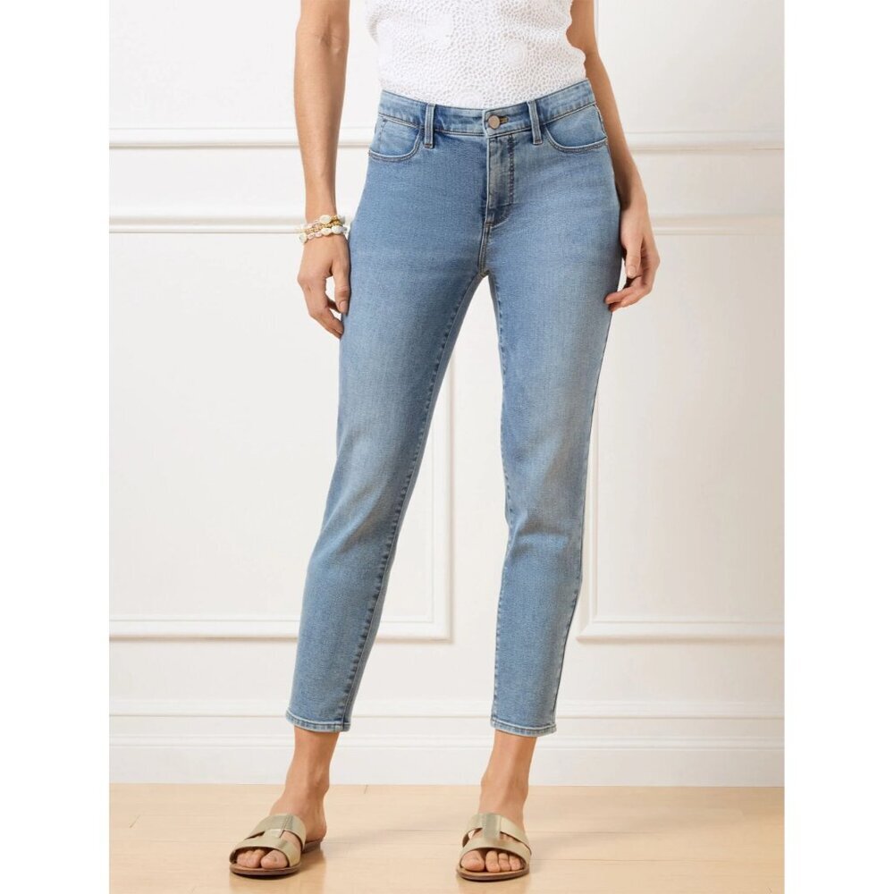 Talbots Womens Size 2 Jegging Crop Jeans with Stretch Slimming Panel in Blue $99